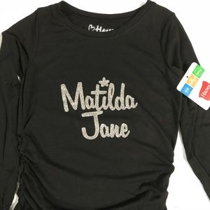 Sz Small 6/6x Hanes LS Tee w/ Silver Glitter MJ